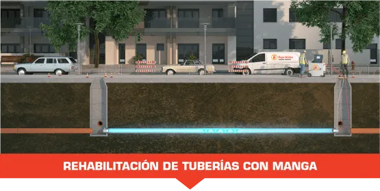 Rehabilitación de tuberías con manga
